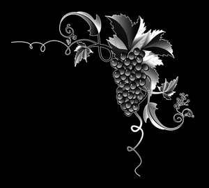 Уголок гроздья винограда - картинки для гравировки